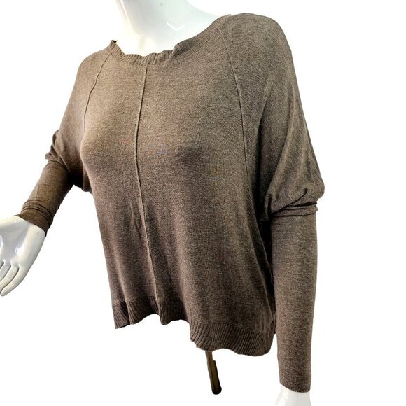 Zara W&B Coll Oversized Lightweight Sweater Mutton Slv Women S Taupe Tan - Picture 3 of 8